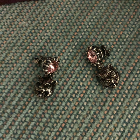 Gucci Jewelry | PINK Crystal Tiger Earrings, (One Size), New | - Picture 5 of 6